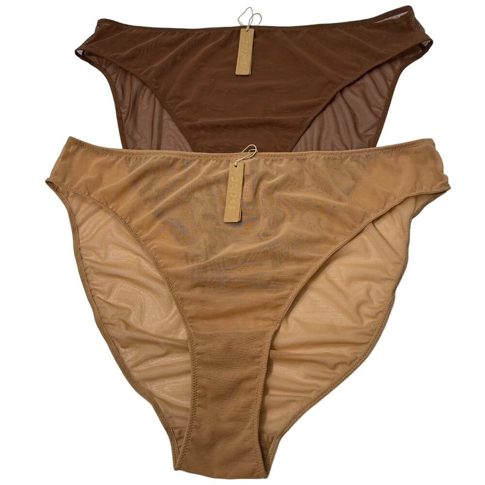 SKIMS Mesh High Cut Brief Lot of 2‎ Sienna  Jasper 4X